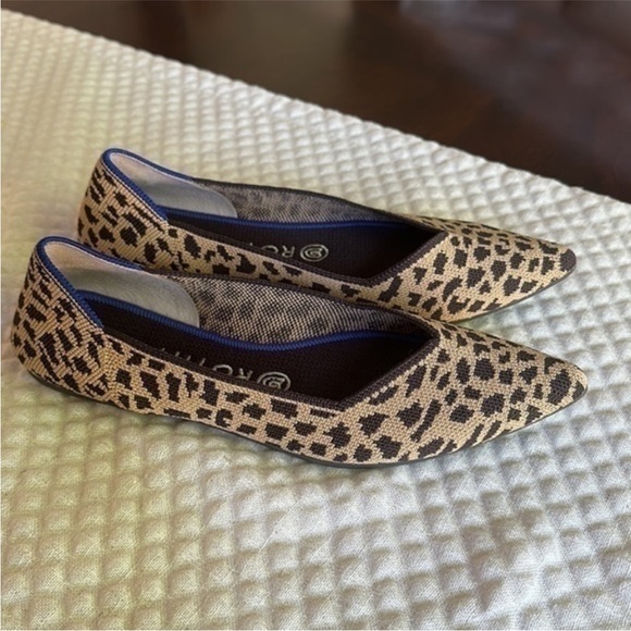 Rothy's The Point Cheetah Leopard Flats - Size 7.5 - Picture 1 of 7